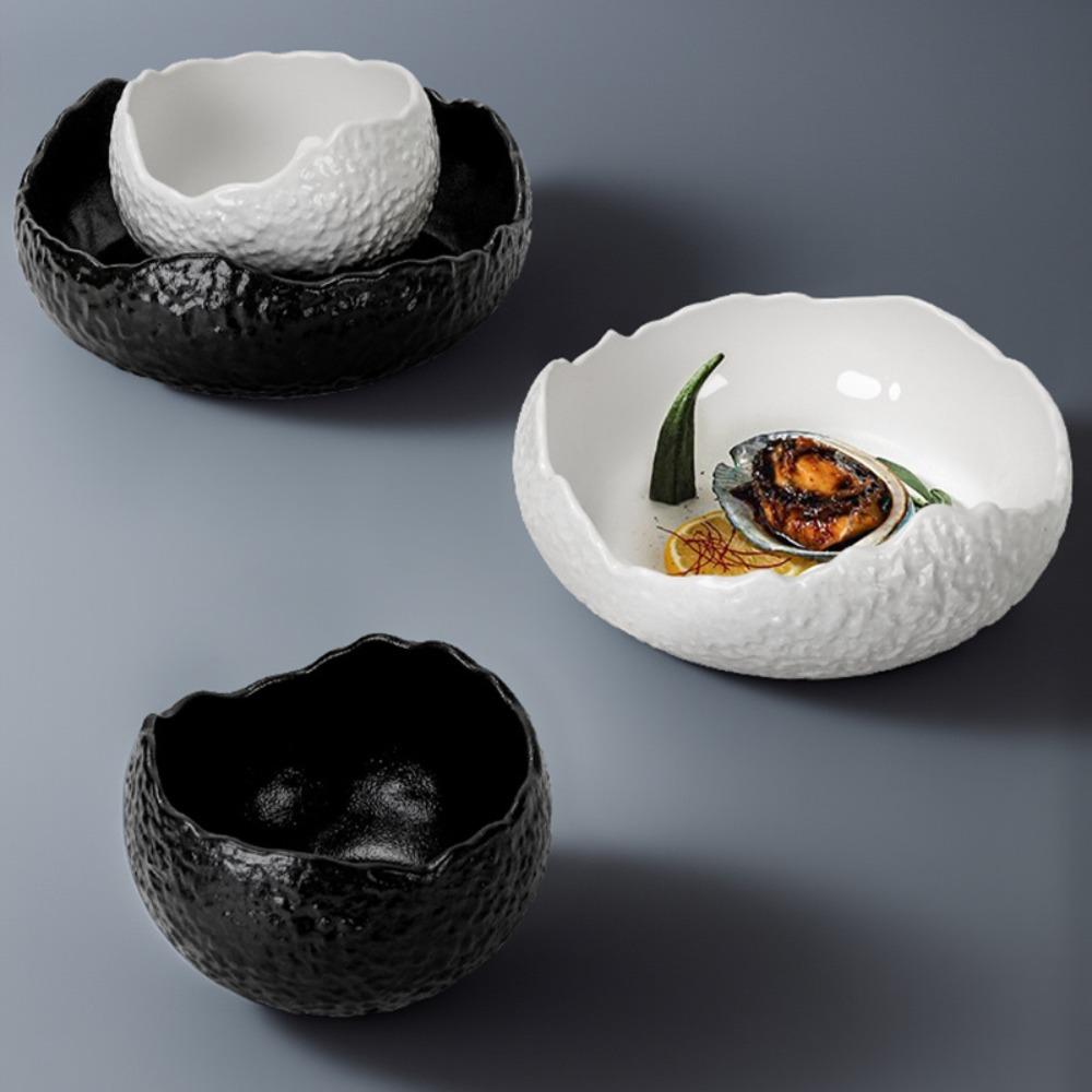 Matte Finish Dessert Bowl Irregular Shape Open Cold Dishes Plate Molecular Cuisine