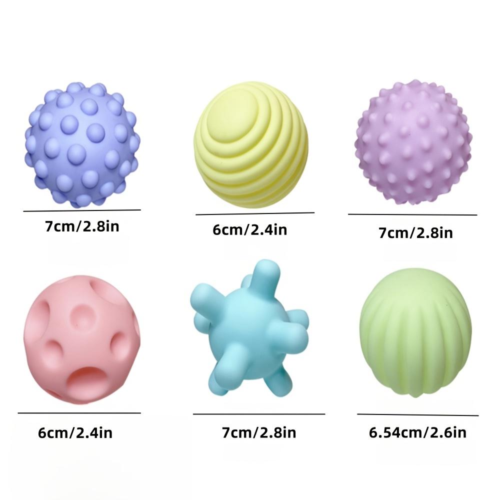 6 Youngsters's Textured Touch Balls, Multi Color Bright Hand Grab Ball Massage Tactile Perception, Youngsters Water Play Toy Grasp Training Ball