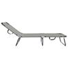 Folding Sun Lounger Grey 188 x 57 x 86.5 cm Polyester