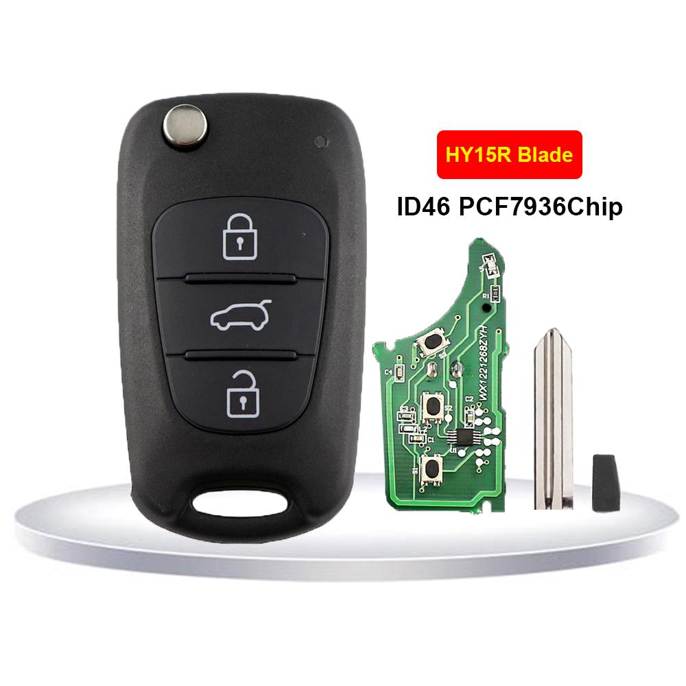 433Mhz Flip Remote Car Key For Kia Picanto Sportage Rio3 K5 K2 For Hyundai I20 I30 IX35 I35 Accent Solaris Elantra Picanto ID46
