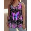 Casual Loose Flower Print T-shirt Fashionable Versatile Women's Top Comfortable Camis Tank Tops