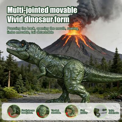 Kids Dinosaur Toy with Light Sound Movable Joints Roaring Tyrannosaurus Rex Carnotaurus Velociraptor Figure Toddlers Educational Simulated Dino Model