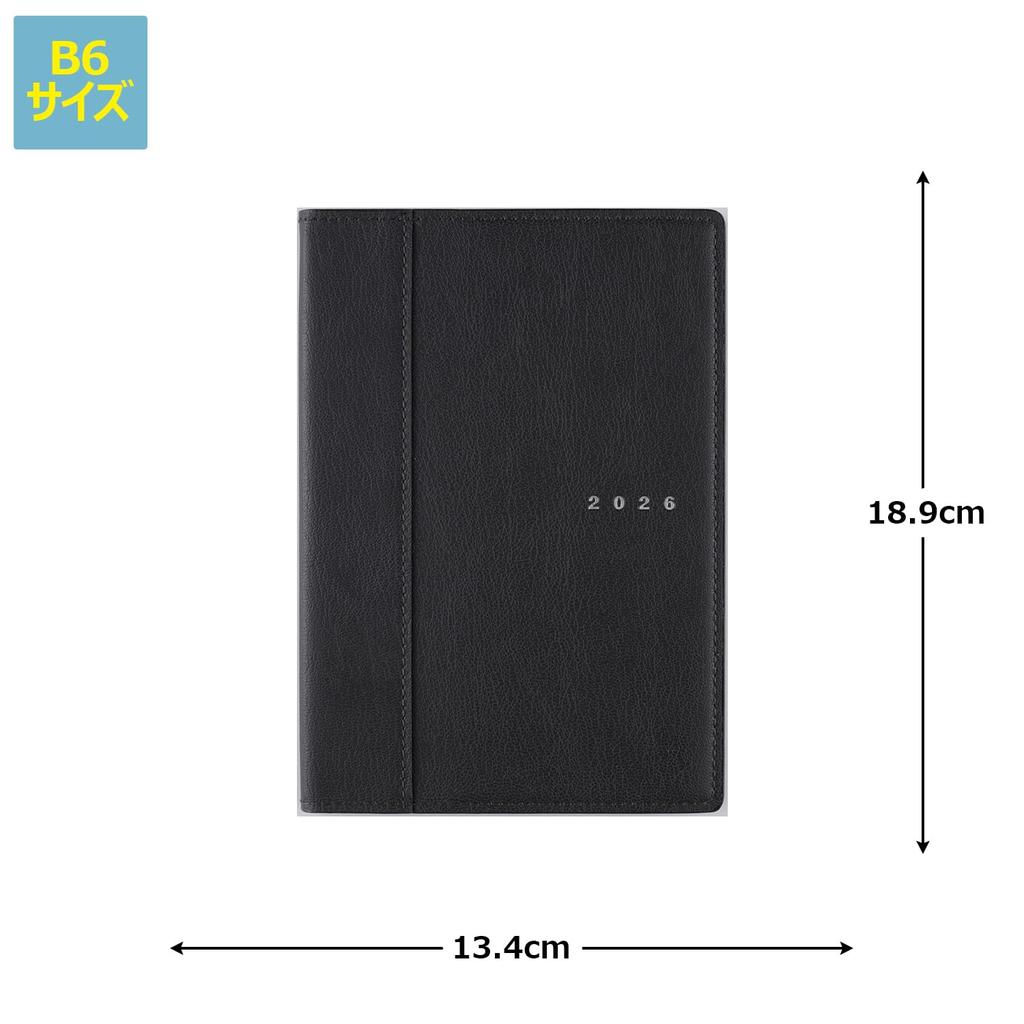 Takahashi 2026 B6 Weekly Charm 1 Neo Black Planner 351 January No. (Starts 2026)