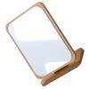 Simple Wooden Vanity Mirror Single Sided Folding Design Makeup Mirror Rotating HD Desktop Mirror Design Perfect for Home