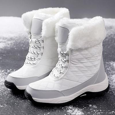 Warm Cotton Shoes Women's High-top Boots Anti-slip Snow Boots Winter Plush Outdoor Walking Shoes Hiking Sneakers