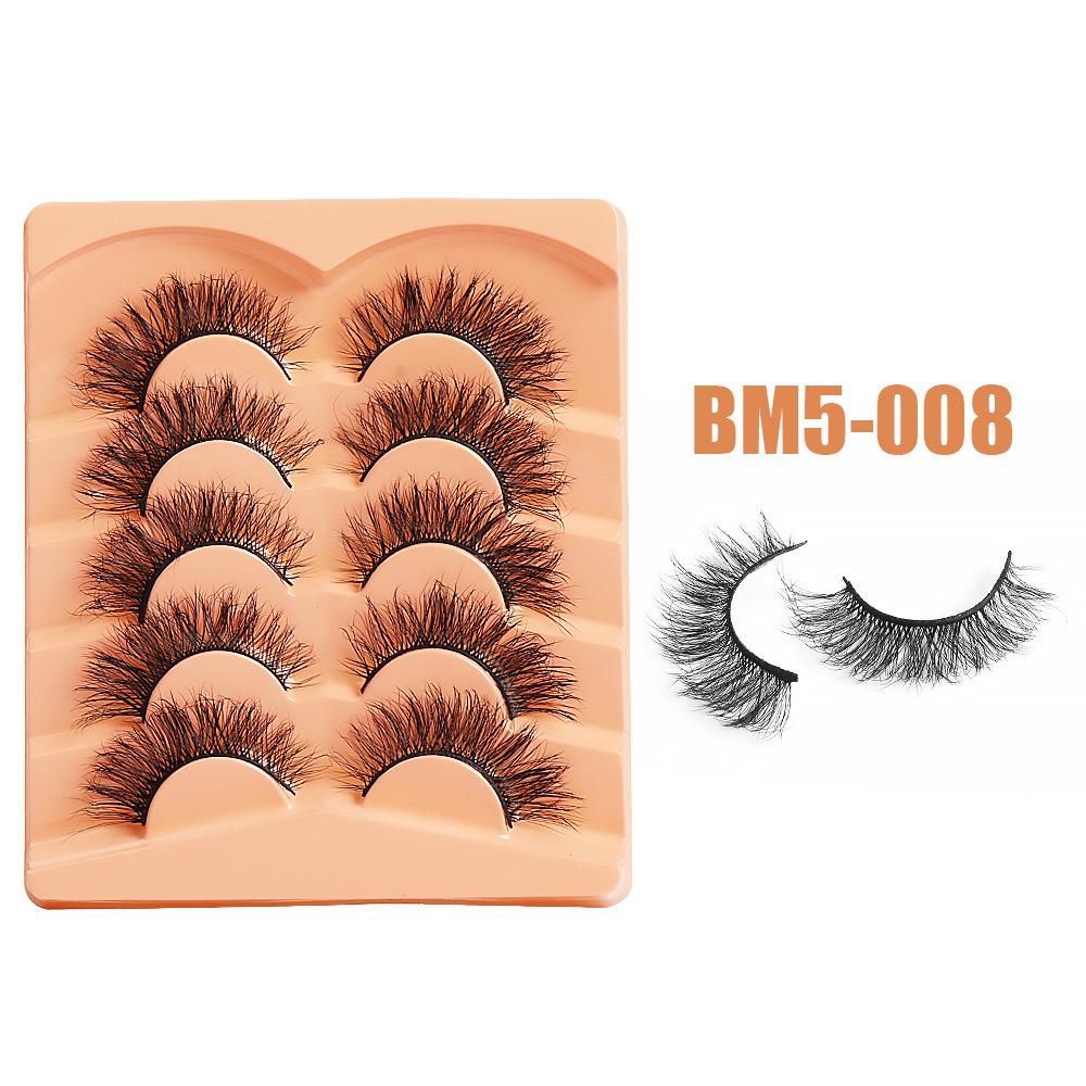 

5 пар накладных ресниц из высококачественного искусственного норкового волокна, густые, имитирующие натуральные, завитые, в стиле фриз .