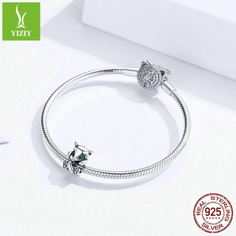 Korean Style S925 Sterling Silver Cute Fox Bead Accessory