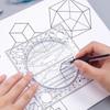 Multifunction Rotatable Drawing Template Art Design Construction Architect Stereo Geometry Circle Drafting Measuring Scale Ruler