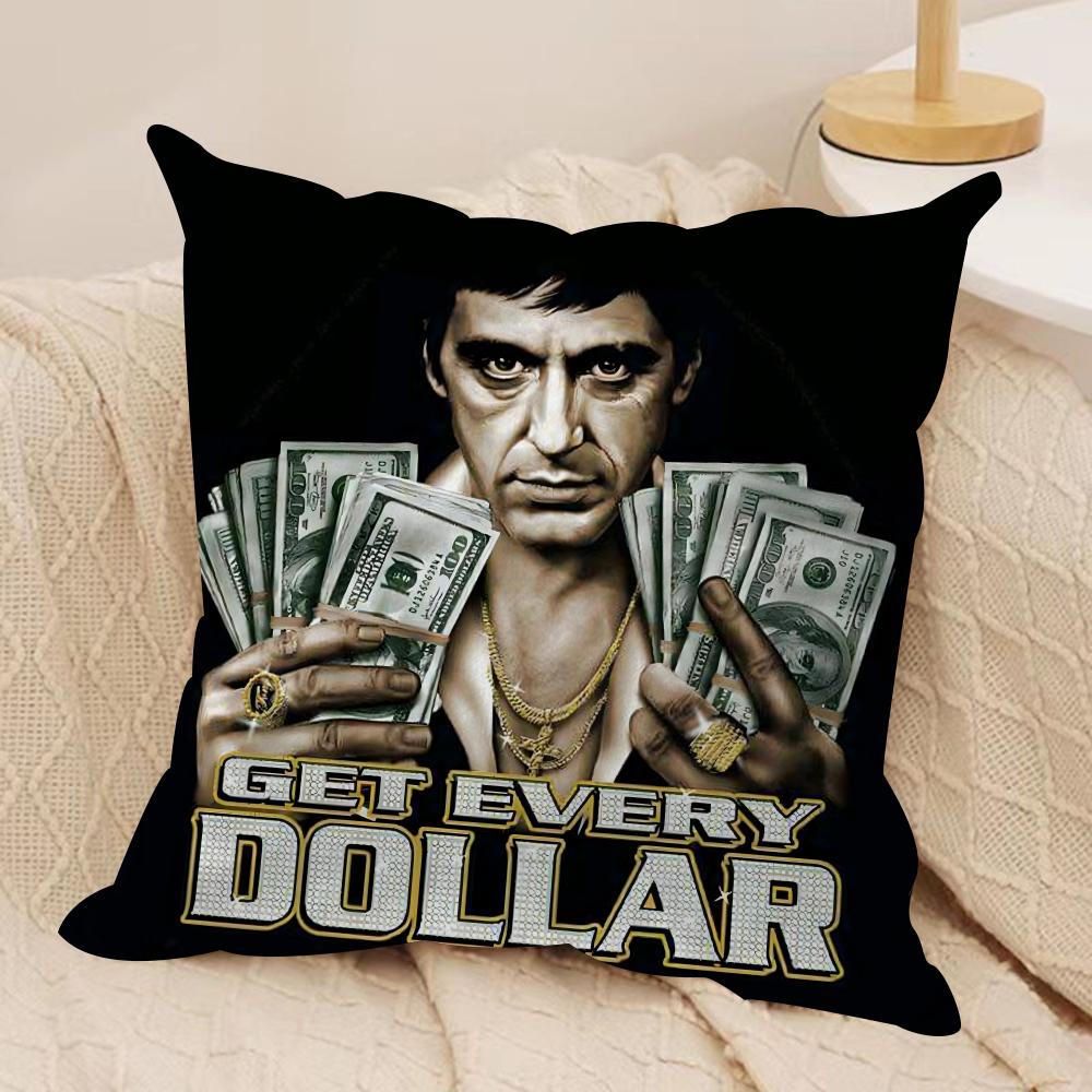 

SScarface Movie Cushion Cover Silky Short Plush DoubleSided Printed Pillow Case for Sofa All Seasons Home Decor Gift 30x30cm