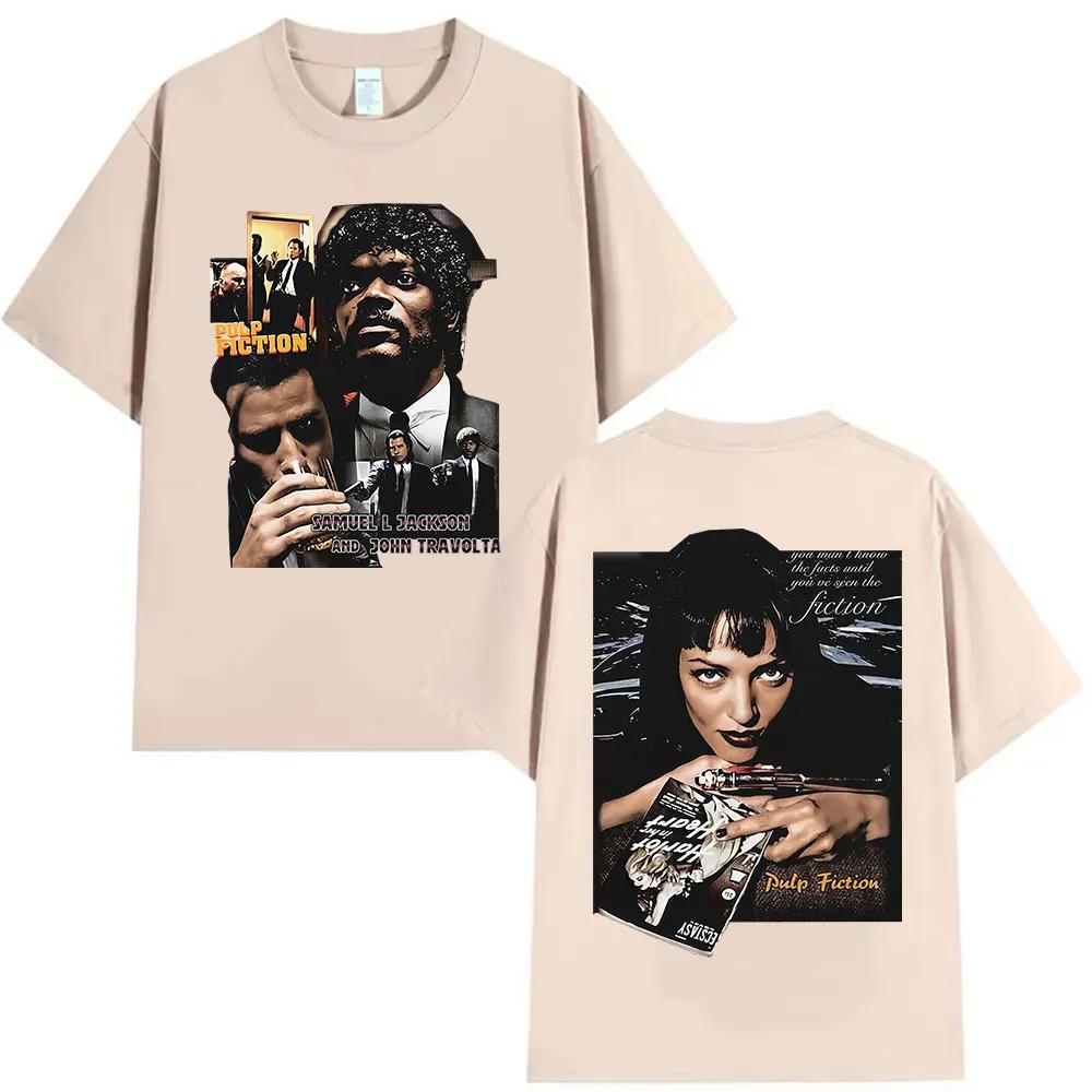Magliette Grafiche del Film Pulp Fiction Moda Uomo Donna Abbigliamento Gotico Magliette a Maniche Corte Vintage Cotone Oversize Maglietta