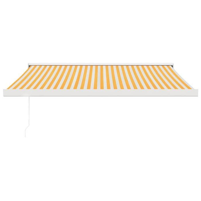 VidaXL Auvent rétractable jaune et blanc 3,5x2,5 m tissu et aluminium 3154532