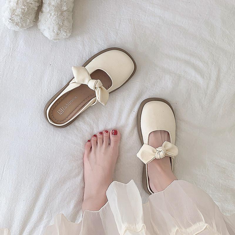 Soft Sole Comfortable Butterfly Knot Casual Sandals For Girls In Beige And Apricot
