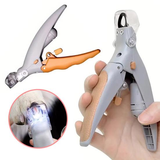 LED Pet Nail Trimmer Lighted Pet Nail Clippers with Magnifying Glass Curved Half-Moon Clippers Pet Claw Trimmer for Cats Dogs