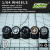 1/64 Wheels for Hotwheels, 64 Scale die-cast Model Modification, 64 Scale Miniature Scene Production, ABS Injection Rubber Tires, 5 Sets
