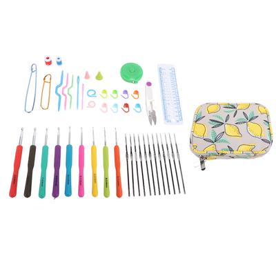 Kompletná sada háčkov na háčkovanie TPR Mäkká rukoväť Háčkovací háčik Čipkovaná sada háčikov pre Začiatočníkov Profesionálov