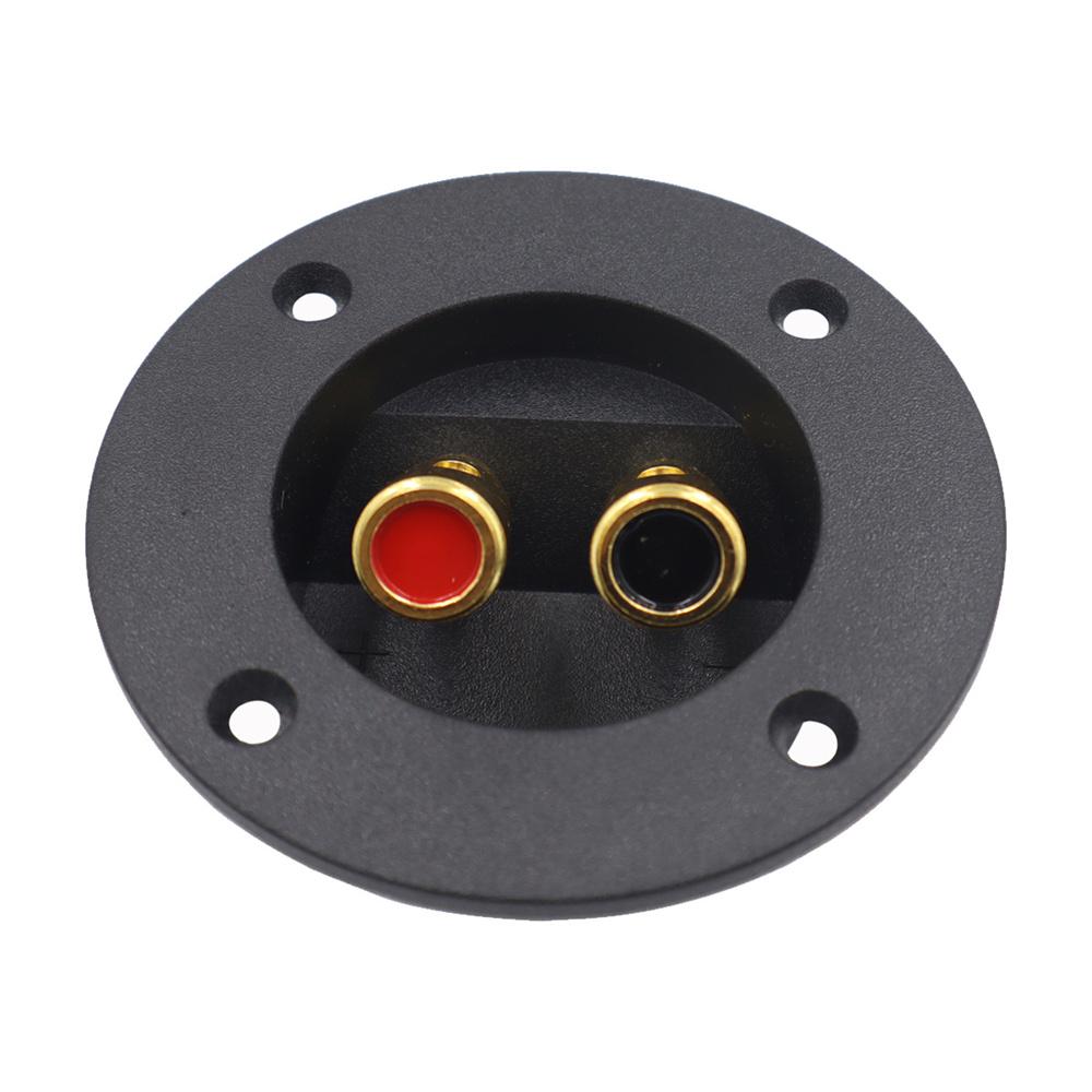 2Pcs 3-Inch Round Push Spring Loaded Jacks Double Binding Post Speaker Box DIY