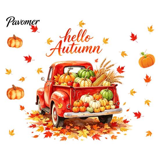 Removable Glass Stickers Autumn Harvest Window Clings, Decorative Static Sticker for Thanksgiving Home Shop Reusable Decals Decor, PVC Maple