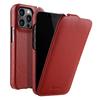 MELKCO For iPhone 13 Pro Max Phone Protective Shell Litchi Texture Genuine Cow Leather+PC Vertical Flip Case