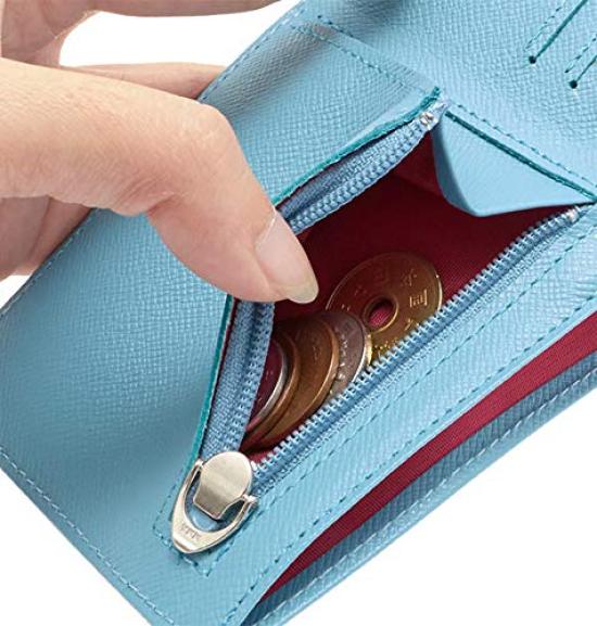 Folding Wallet FRUH Smart Cowhide Bifold Wallet Men's (Wine)