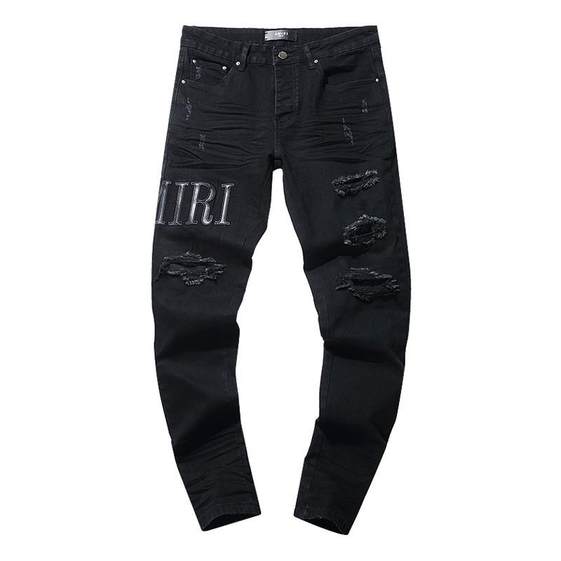 Jeans de Hombre Rectos con Parches Desgastados Estilo Vintage High Street Pantalones Casuales