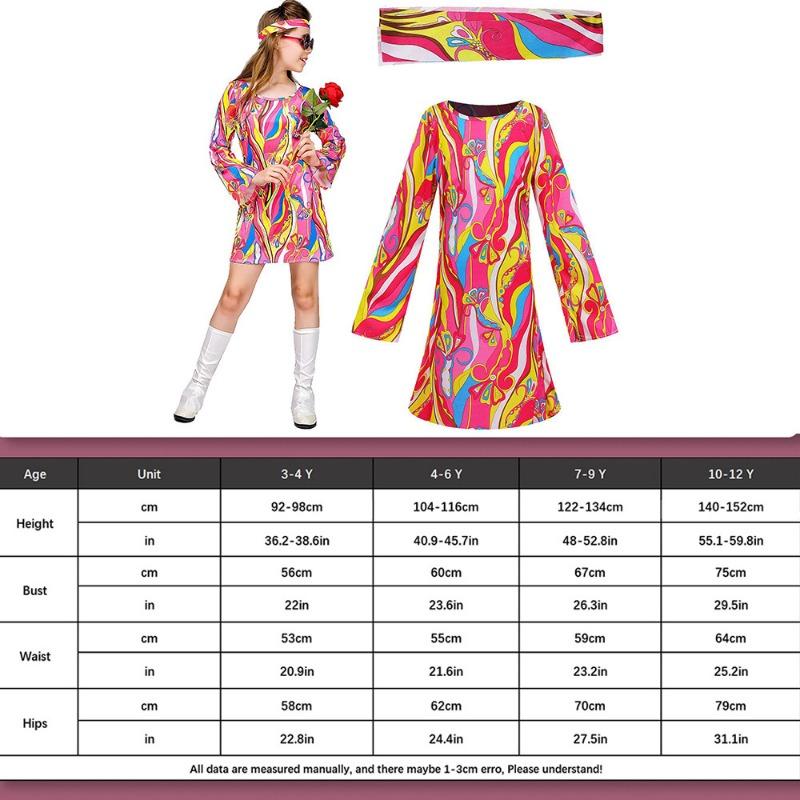 

1 июня, Маскарад Хэллоуин для детей, костюм винтажного хиппи поколения Майка Джексона L/10 - 12 years old (140-152CM)