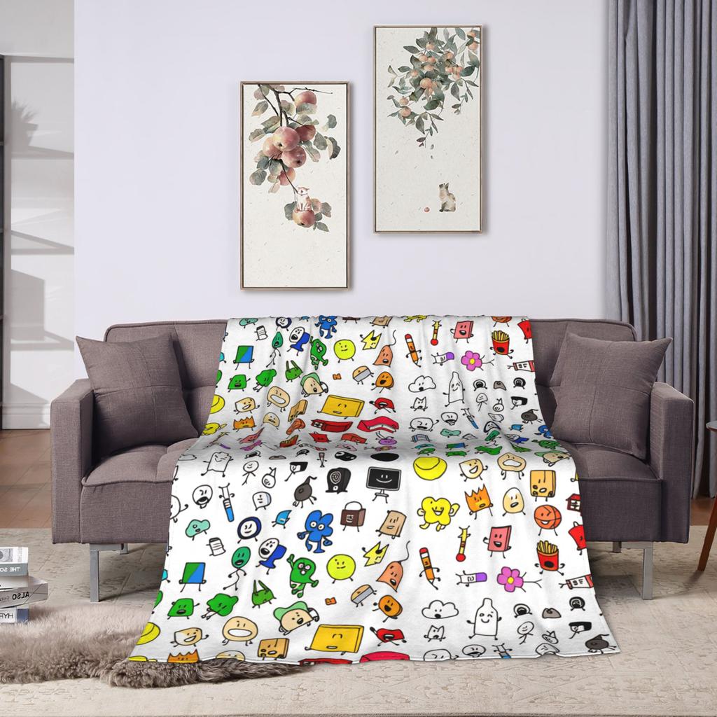 Super Soft Blanket Camping BFDI All Characters Throw Blanket BFDI Flannel Bedspread For Bedroom Pattern Sofa Bed Cover