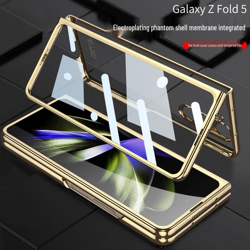 Samsung Z Fold5 Ultra-thin Electroplated Case with Screen Protector - Anti-drop, Creative, Foldable Design