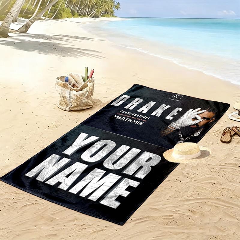 Name Custom Drake Print Beach Towel, Large Soft Quick Dry Towel for Beach Camping Swimming