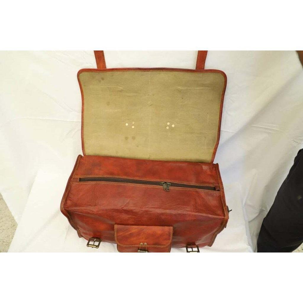 Men's Leather Handmade Vintage Duffle Luggage Weekend Gym Overnight Travel Bag