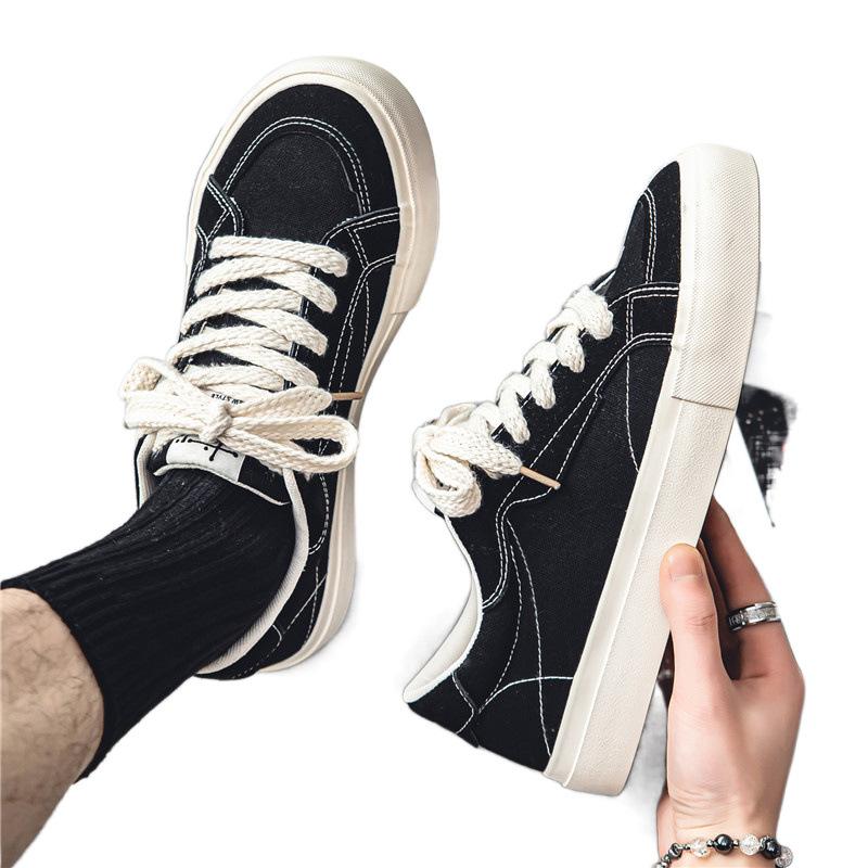 Zichao shoes summer niche black casual canvas shoes Japanese retro sports big head shoes