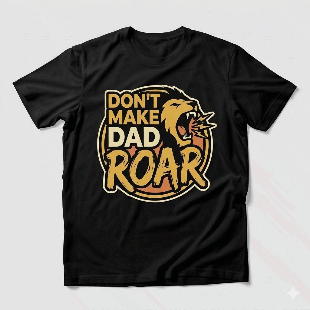 Don’t Make Dad Roar Shirt Lion Dad Father’s Day Gift Tee L