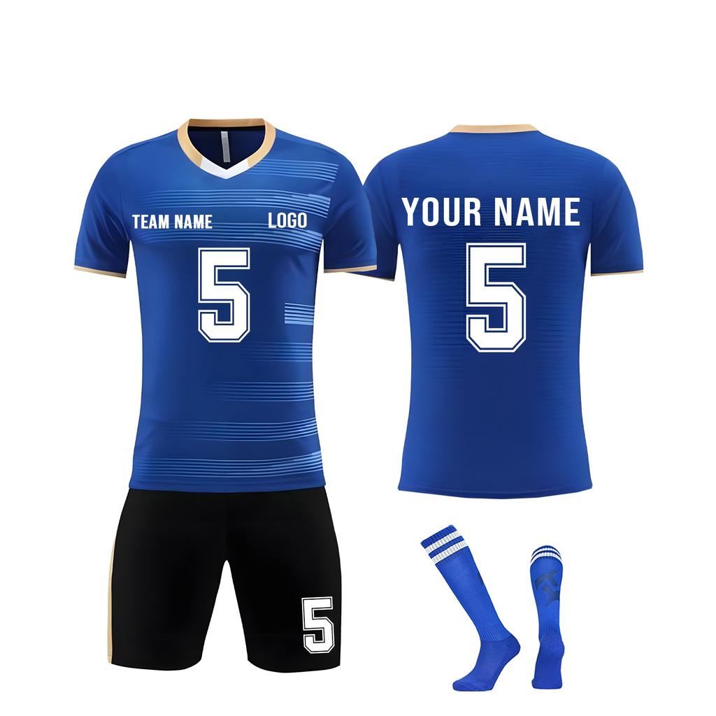 Divise da football per adulti e bambini personalizzate fai da te in tre pezzi