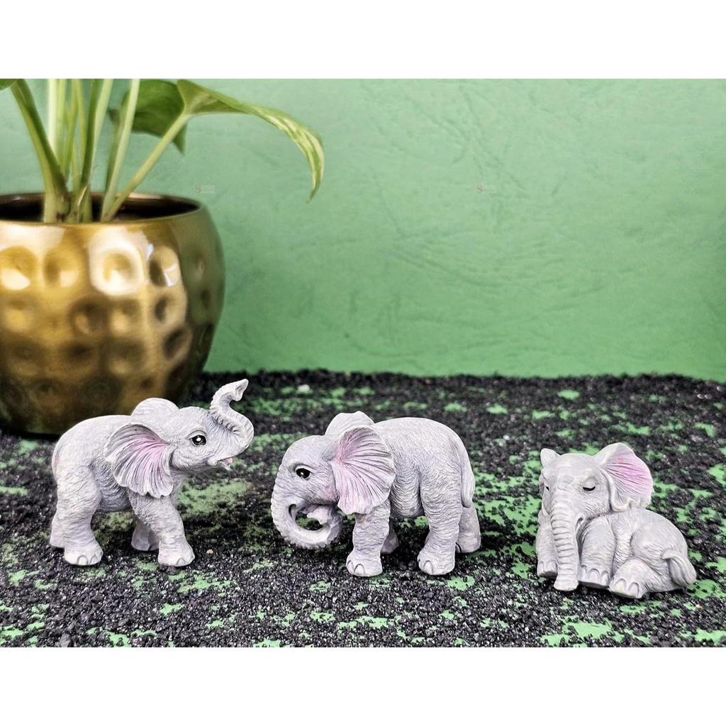 1 Satz (3 Stück) Elefanten Miniaturfiguren | Dekoratives Ausstellungsstück | Geschenk für Ihn/Sie, Muttertag, Zuhause, Schlafzimmer