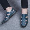 Summer Men Sandals Leisure Beach High Quality Genuine Leather Sandals Fashion Men's  Hollow Out Sandals Luxury Designer Shoes