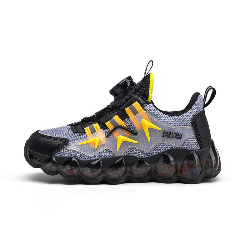 2025 Spring and Autumn New Boys' Sports Shoes Mesh Breathable Non-slip Rotating Buckle Soft Sole Lightweight Shoes Tide