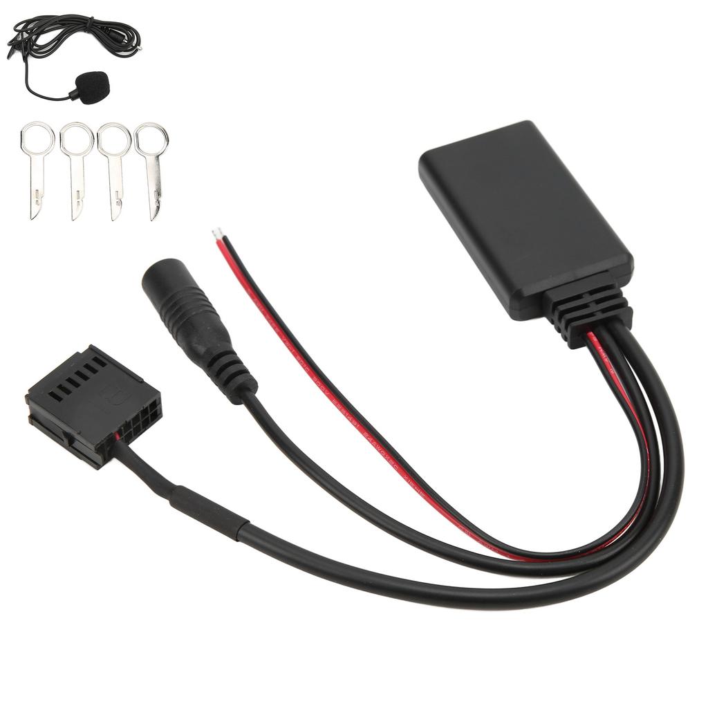 12Pin Car CD AUX IN Wireless Bluetooth Adaptor with Hands Free Microphone Replacement for Focus 2005 Onwards 6000CD