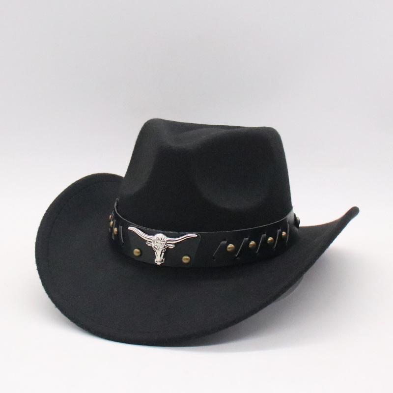 Western Cowboy Hat Woolen Top Hat Big Eave Hat Minority Style Jazz Hat