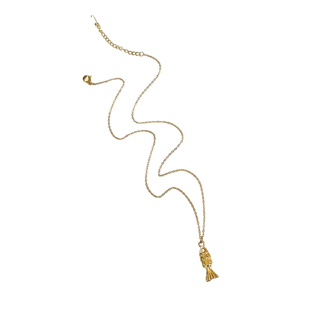 Unique Designs Fish Pendant Necklace Sturdy Stainless Steel Waterproof Jewelry Accessory for Women Beach Party Supplies