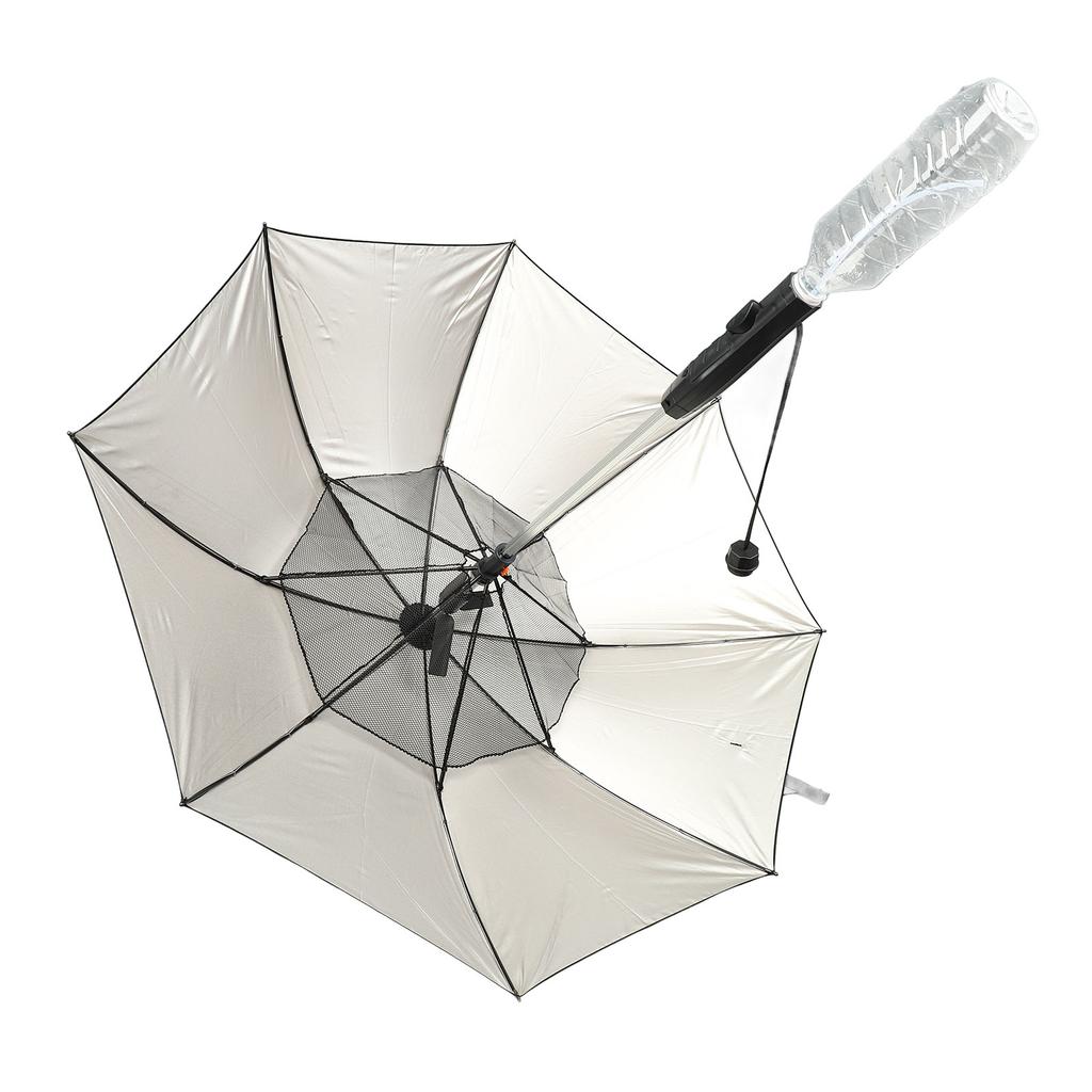 Sun Umbrella with Fan and Sprayer 8 Ribs Portable 3 in 1 UV Blocking Umbrella for Outdoor
