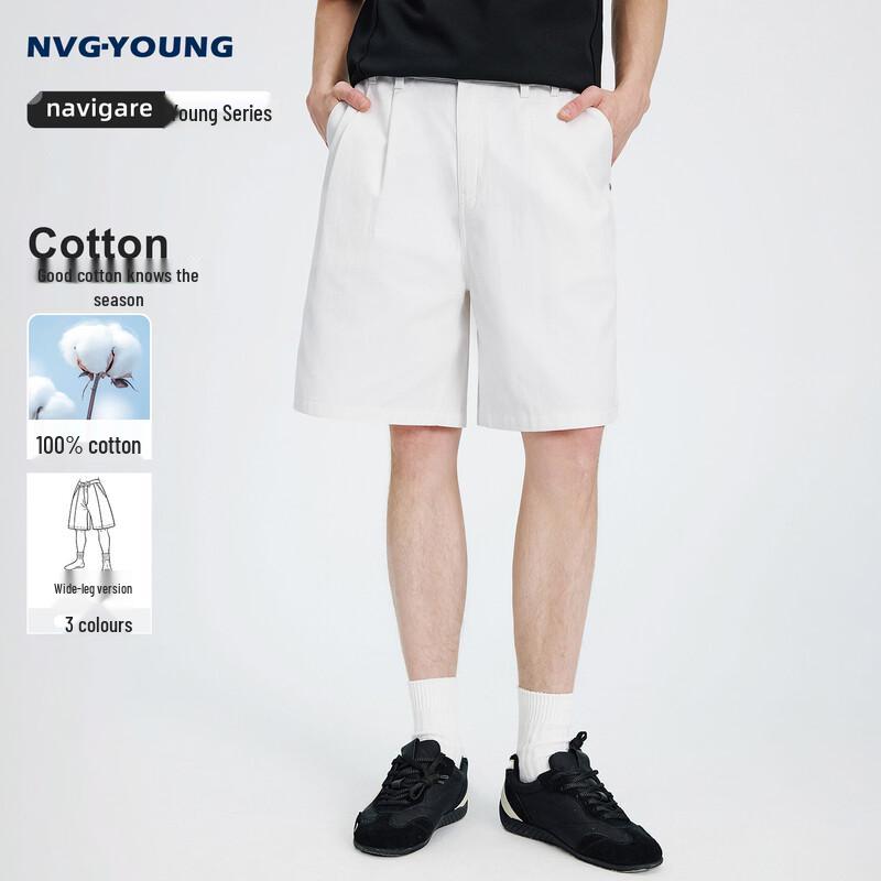 Navigare Men s Cotton Double-Pleated Wide-Fit Shorts 34