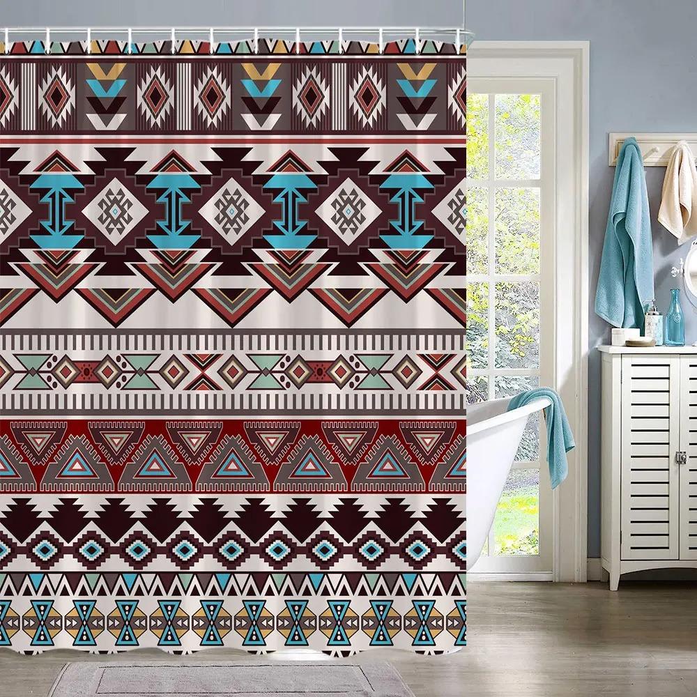 Blue Gold Marble Shower Curtains Golden Cracked Lines Abstract Modern Home Washable Polyester Fabric Bath Curtain Bathroom Decor