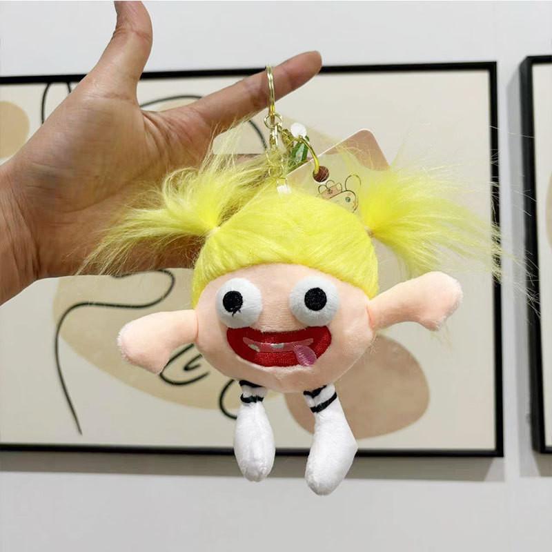 Adorable Keychain Plush Toy With Sausage Mouth And Big Eyes In Vibrant Colors