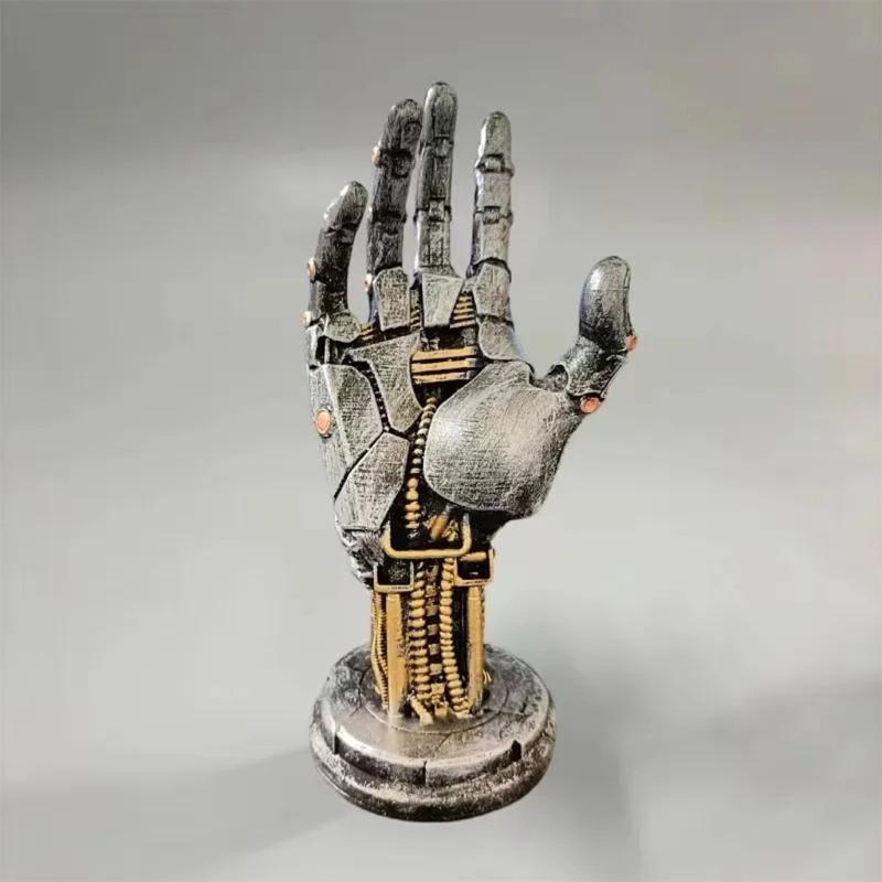 Futuristic Punk Mechanical Hand Resin Stand Storage Holder for Gaming Controllers Multiplatform Compatibility