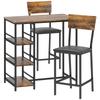 Three-Piece Compact Bar Table Set - Brown/Black