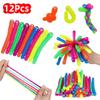 12Pcs Colorful Soft Caterpillars Kids Birthday Party Favors Fun Decompression Stretch Caterpillar Small Items Halloween Gifts