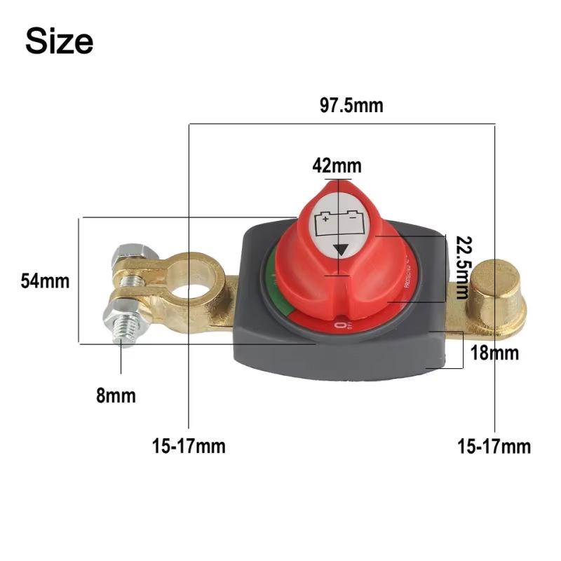 Universal Pure Brass Car Battery Disconnect Switch for 12V-48V Trucks & Automobiles