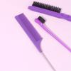 10pcs/1set Hairdressing Tools Pointed Tail Comb Dual Head Eyebrow Brush Triple Row Comb Coiler Hair Salon Styling Comb