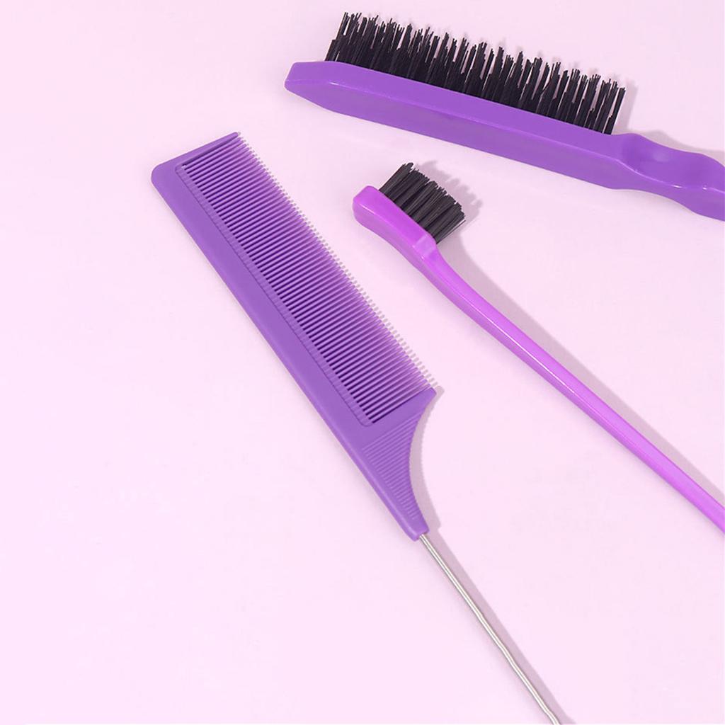 10pcs/1set Hairdressing Tools Pointed Tail Comb Dual Head Eyebrow Brush Triple Row Comb Coiler Hair Salon Styling Comb