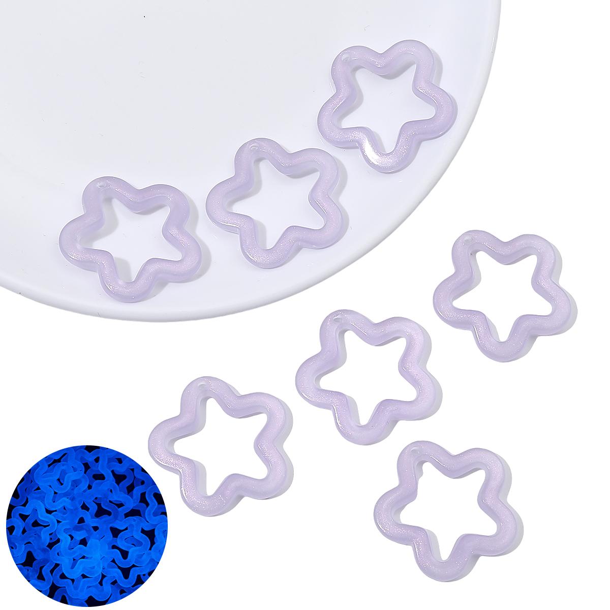 

3*3 см фосфоресцирующие акриловые звезды изготовление ювелирных изделий своими руками браслет ожерелье серьги 10pcs