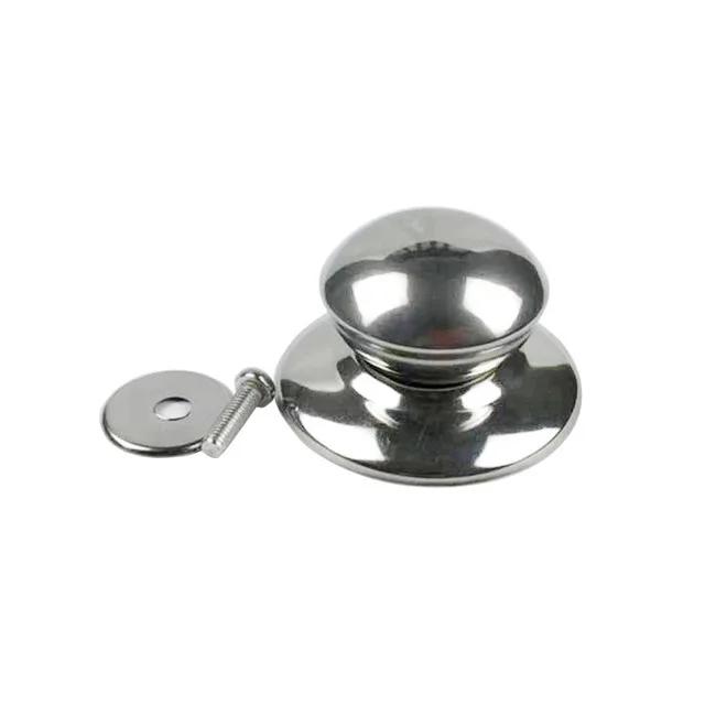 

1Pc New Kitchen Tool Cookware Replaceable Stainless steel Pan Pot Glass Lid Cover Cooking Handle Knob Handgrip Grip Wholesale серебряный